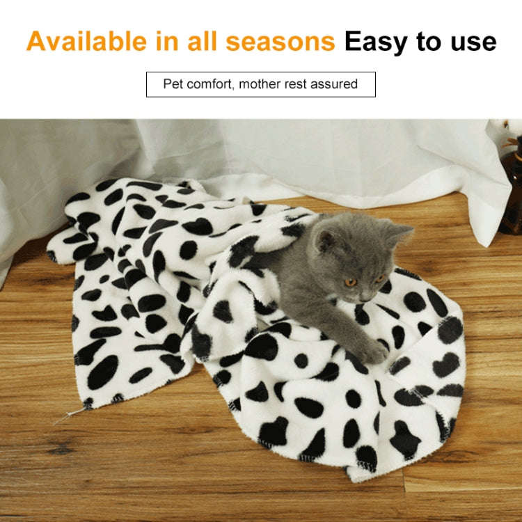 Soft Flannel Pet Blanket Dots Printed Breathable Bed Mat Warm Pet Sleeping Cushion Cover for Pet ...
