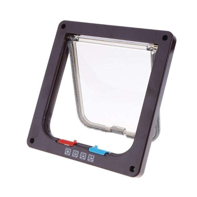 Pet Door 4 Ways Lockable Security Flap Door for Dog Cat Kitten Wall Mount Door Animal Small Pet C...
