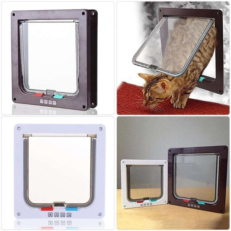 Pet Door 4 Ways Lockable Security Flap Door for Dog Cat Kitten Wall Mount Door Animal Small Pet C...