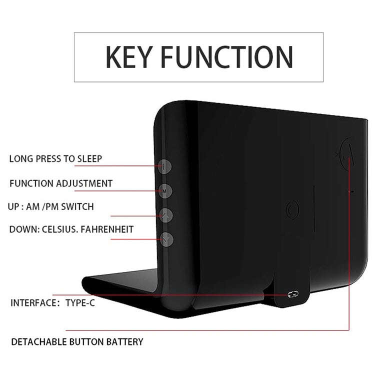 RT1 10W QI Universal Multi-function Mobile Phone Wireless Charger with Alarm Clock & Time / Calen...