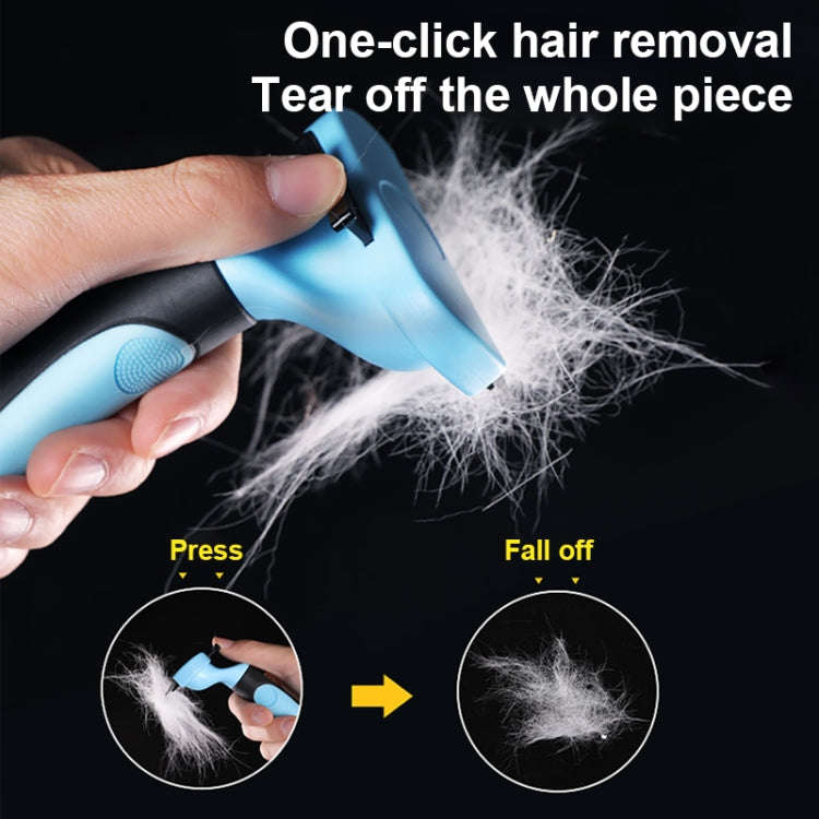 Pet Comb Stainless Steel Double-Sided Open Knot Clean Beauty Hair Removal Comb, Size:Small(Blue)