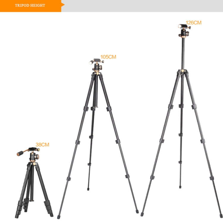 Q160s 4-Section Folding Legs Live Broadcast Aluminum Alloy Tripod Mount with Damping Tripod Ball-...