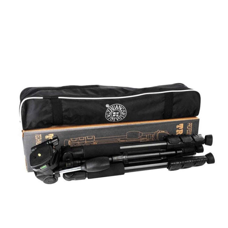 Q111 4-Section Folding Legs Live Broadcast Aluminum Alloy Tripod Mount with Three-dimensional Dam...