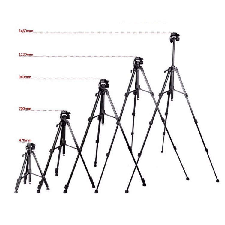 Q111 4-Section Folding Legs Live Broadcast Aluminum Alloy Tripod Mount with Three-dimensional Dam...
