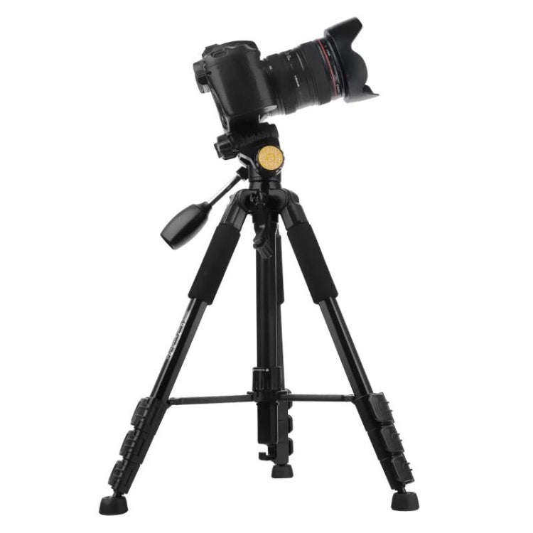 Q111 4-Section Folding Legs Live Broadcast Aluminum Alloy Tripod Mount with Three-dimensional Dam...