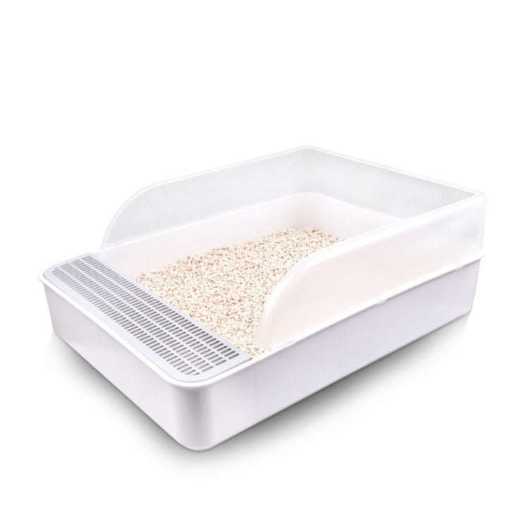 Cat Litter Box Semi-closed Square Feces Basin Pet Toilet, Size:Small