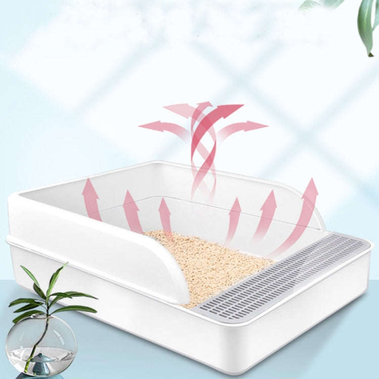 Cat Litter Box Semi-closed Square Feces Basin Pet Toilet, Size:Small