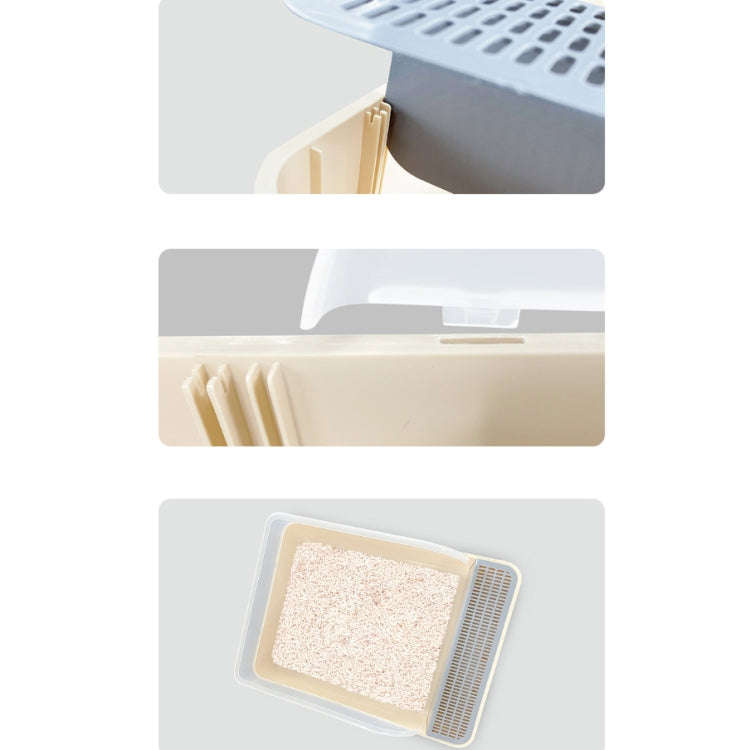 Cat Litter Box Semi-closed Square Feces Basin Pet Toilet, Size:Small