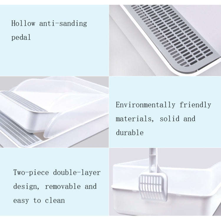 Cat Litter Box Semi-closed Square Feces Basin Pet Toilet, Size:Large