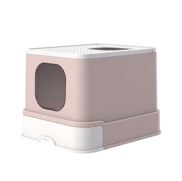 Top Drawer Fully Enclosed Cat Litter Box Pet Supplies(Brown)