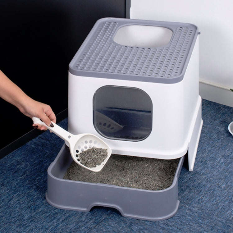 Top Drawer Fully Enclosed Cat Litter Box Pet Supplies(Brown)