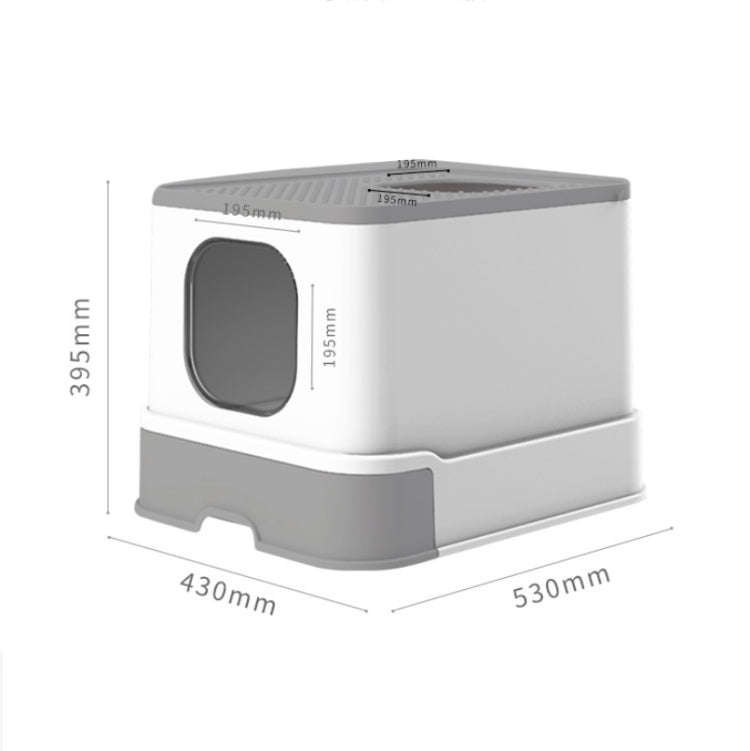 Top Drawer Fully Enclosed Cat Litter Box Pet Supplies(Brown)