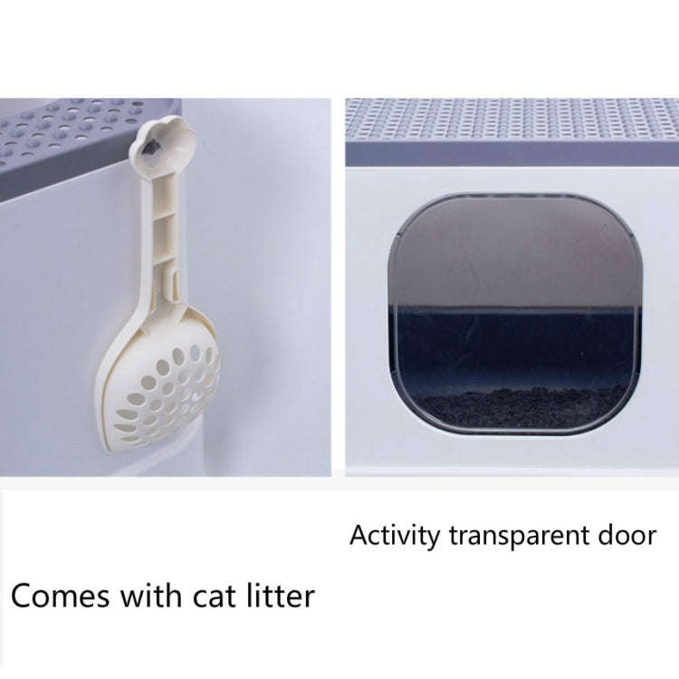 Top Drawer Fully Enclosed Cat Litter Box Pet Supplies(Gray)