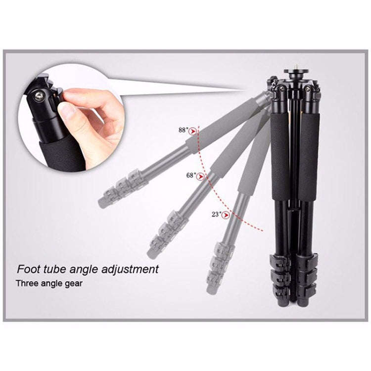 Q620 4-Section Folding Legs Heavy Duty Aluminum Alloy Tripod With Three-Dimensional Damping Tripo...