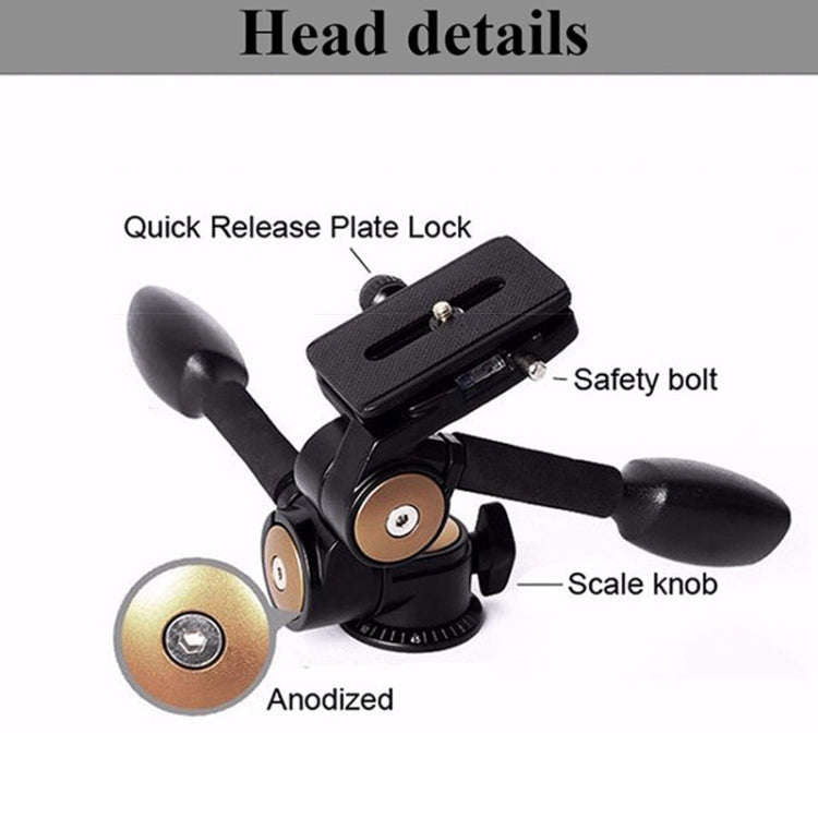 Q620 4-Section Folding Legs Heavy Duty Aluminum Alloy Tripod With Three-Dimensional Damping Tripo...