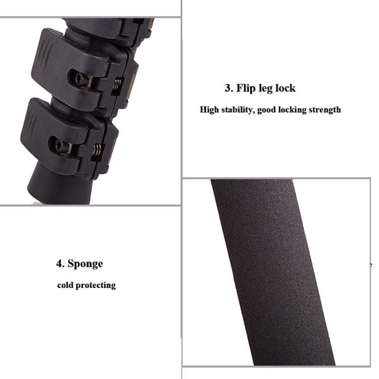 Q620 4-Section Folding Legs Heavy Duty Aluminum Alloy Tripod With Three-Dimensional Damping Tripo...