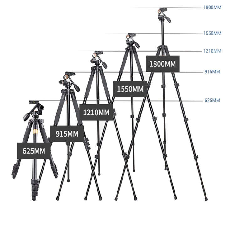 Q620 4-Section Folding Legs Heavy Duty Aluminum Alloy Tripod With Three-Dimensional Damping Tripo...