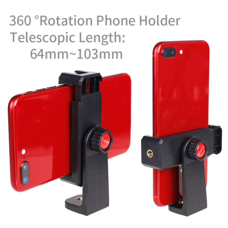 Xiletu Xj-12 Live Broadcast Bracket Fixing Clip Tripod Mount Phone Clamp with 1/4 inch Screw Hole...