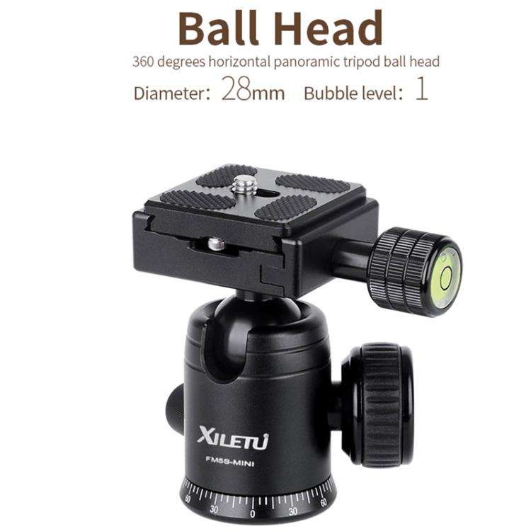 Xiletu FM5S-MINI 5-Section Folding Legs Mini Desktop Tripod Mount(Black)