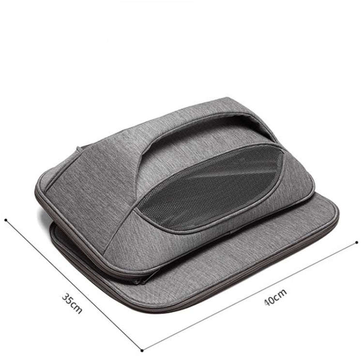 Portable Pet Bag for Outing Cats and Dogs Collapsible Pet Shoulder Bag Pet Backpack(Light Gray)