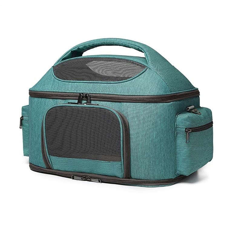 Portable Pet Bag for Outing Cats and Dogs Collapsible Pet Shoulder Bag Pet Backpack(Light Green)