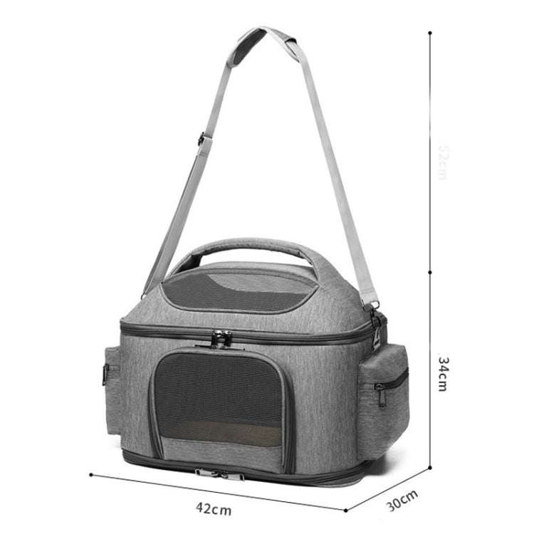 Portable Pet Bag for Outing Cats and Dogs Collapsible Pet Shoulder Bag Pet Backpack(Blue)