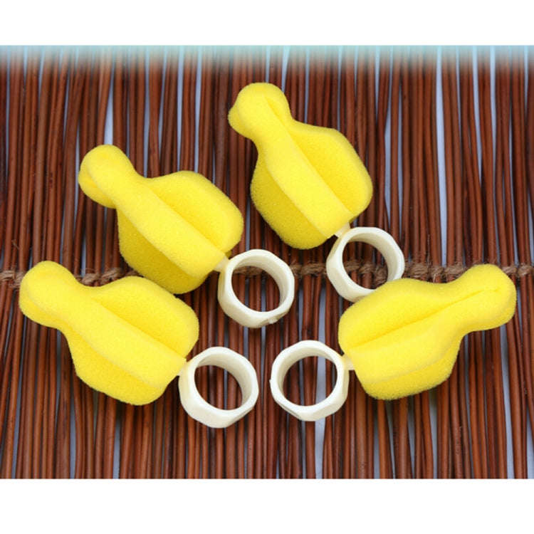 5 PCS 360 Degree Rotating Sponge yellow Baby Nipple Brush Babies Teat Cleaning Feeding Bottle Bru...