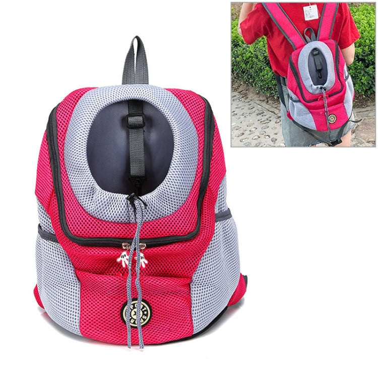 Outdoor Pet Dog Carrier Bag Front Bag Double Shoulder Portable Travel Backpack Mesh Backpack Head...