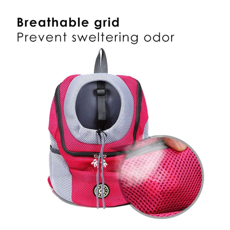 Outdoor Pet Dog Carrier Bag Front Bag Double Shoulder Portable Travel Backpack Mesh Backpack Head...