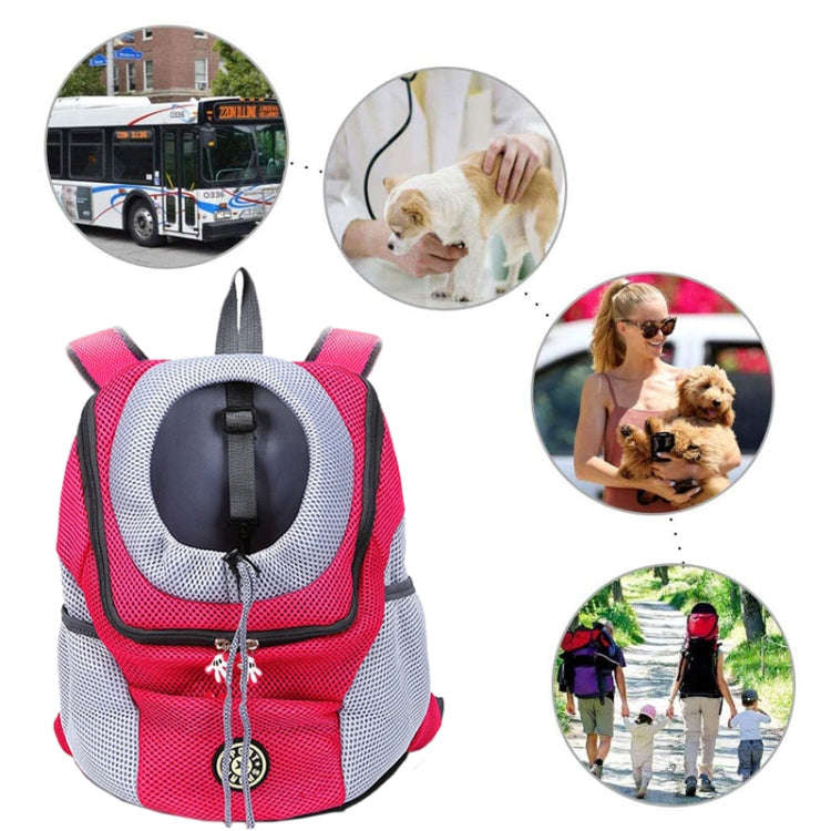 Outdoor Pet Dog Carrier Bag Front Bag Double Shoulder Portable Travel Backpack Mesh Backpack Head...