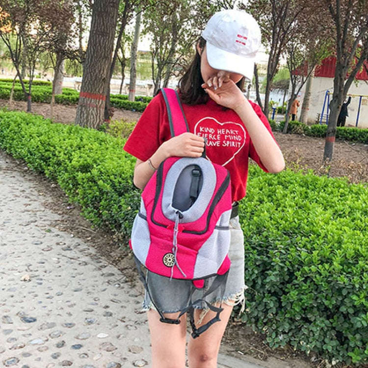 Outdoor Pet Dog Carrier Bag Front Bag Double Shoulder Portable Travel Backpack Mesh Backpack Head...
