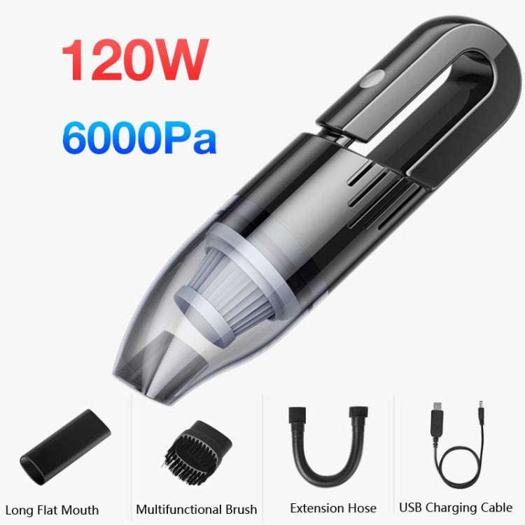 120W Car Vacuum Cleaner Car Small Mini Internal Vacuum Cleaner, Specification:Wireless, Style:Tur...