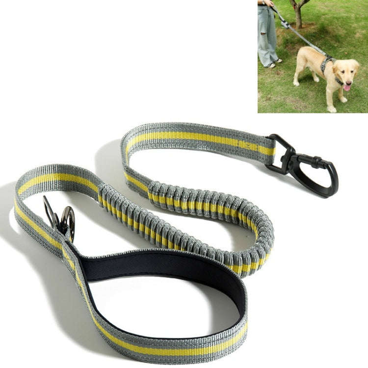 Dog Outdoor Anti-Scourge Traction Rope Nylon Reflective Elastic Stretch Dog Walking Rope(Yellow)