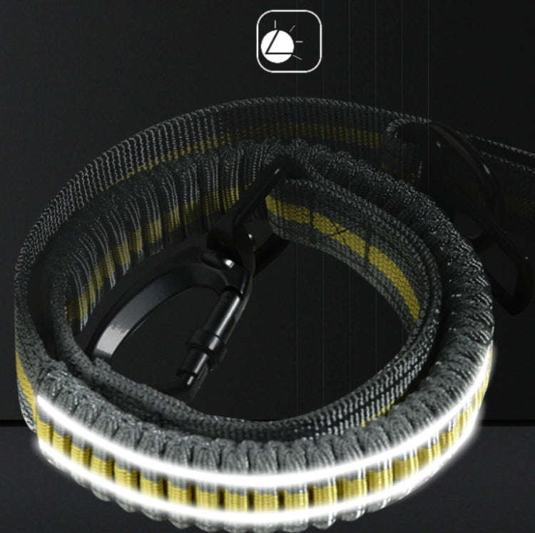 Dog Outdoor Anti-Scourge Traction Rope Nylon Reflective Elastic Stretch Dog Walking Rope(Yellow)