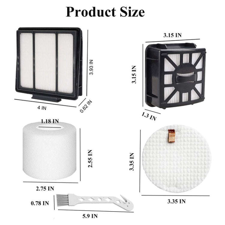 8 PCS/Set Vacuum Cleaner Filter Set For Shark IQ R101AE IQ R101 / RV1001