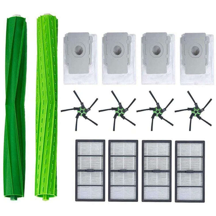 Robot Sweeping Brush + Hippa + Side Brush + Dust Bag Set For iRobot Roomba S9 S9+(14 PCS/Set)