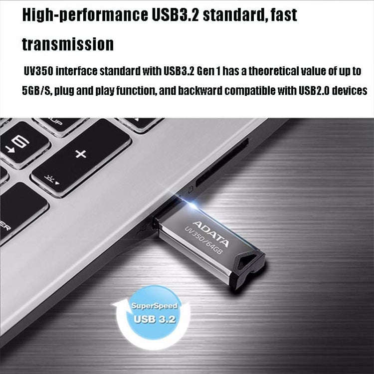 ADATA UV350 Car Speaker Office Storage USB3.2 U Disk, Capacity: 32GB