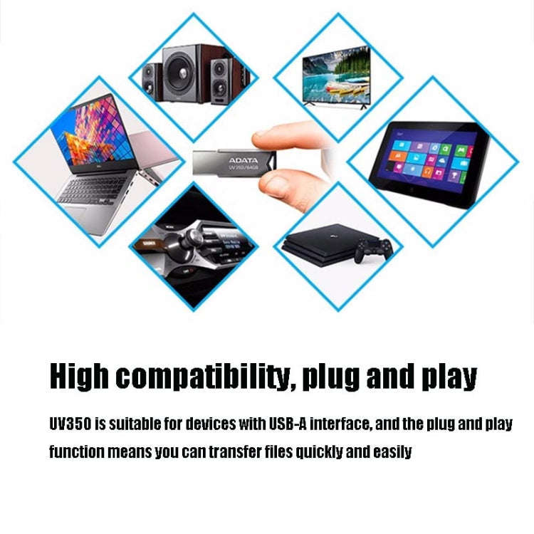 ADATA UV350 Car Speaker Office Storage USB3.2 U Disk, Capacity: 128GB