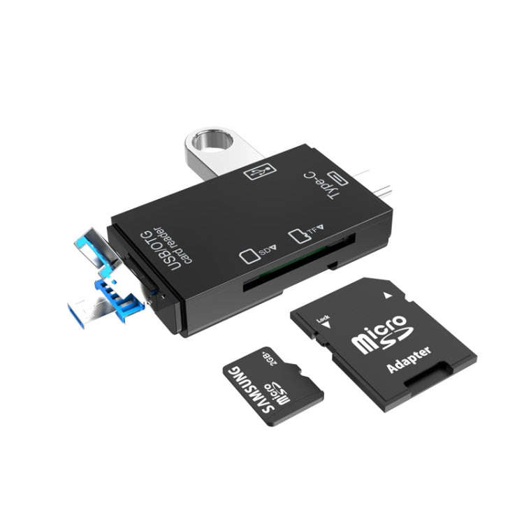 2 PCS Type-C & Micro USB & USB 2.0 3 in 1 Ports Multi-function Card Reader, Support U Disk / TF /...