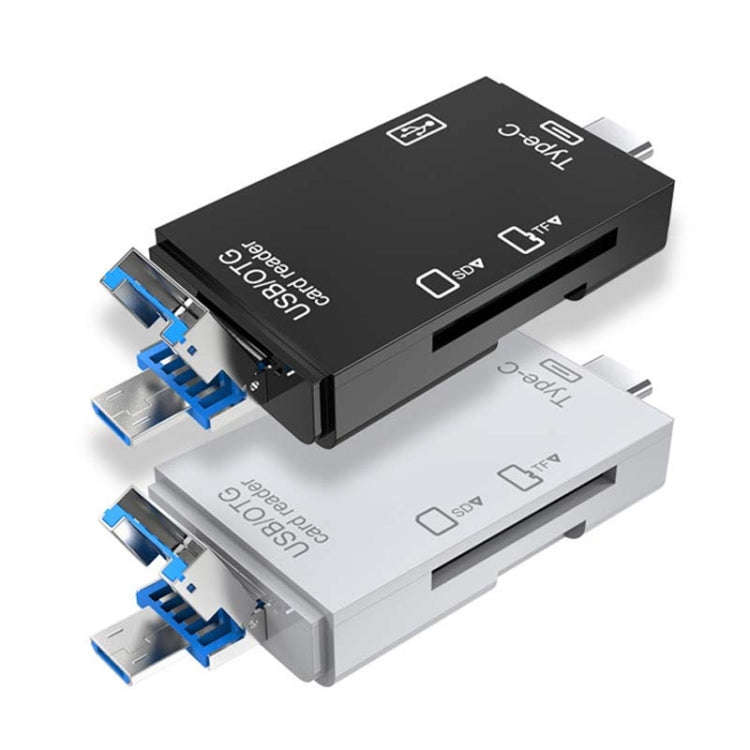 2 PCS Type-C & Micro USB & USB 2.0 3 in 1 Ports Multi-function Card Reader, Support U Disk / TF /...