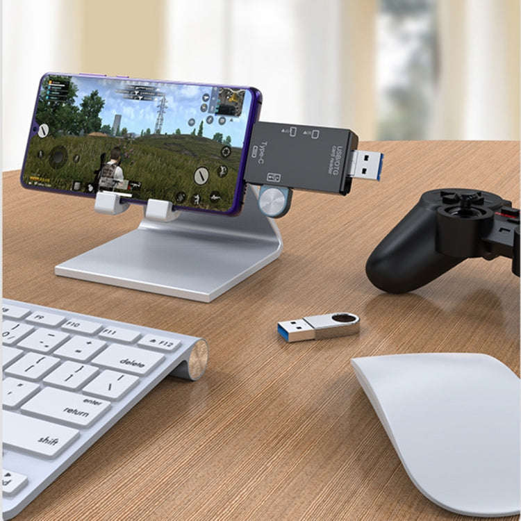2 PCS Type-C & Micro USB & USB 2.0 3 in 1 Ports Multi-function Card Reader, Support U Disk / TF /...