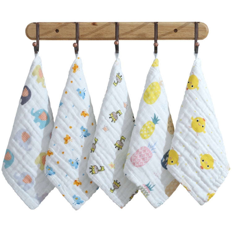 Six-Layer Gauze Cotton Baby Square Handkerchief Saliva Towel Styles Random Delivery, Size:30x30cm