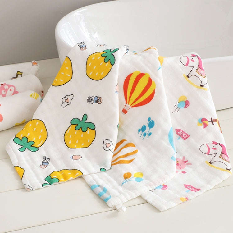 Six-Layer Gauze Cotton Baby Square Handkerchief Saliva Towel Styles Random Delivery, Size:30x30cm