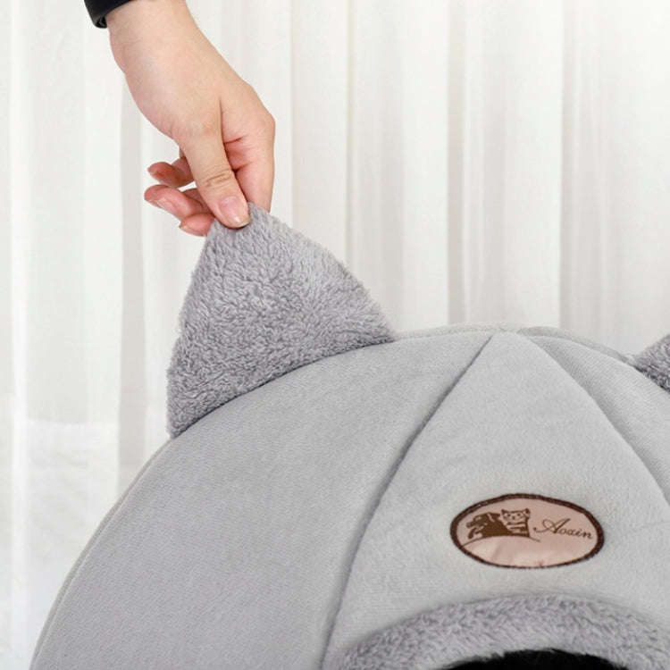 Winter Semi-Closed Warm & Velvet Round Pet Nest, Size:M 33x33x33cm