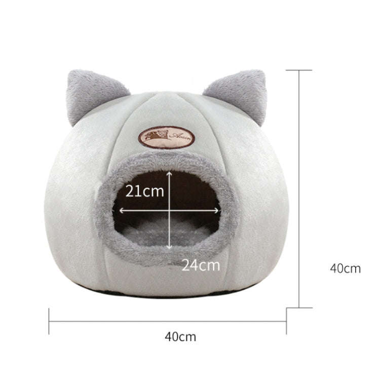 Winter Semi-Closed Warm & Velvet Round Pet Nest, Size:XL 40x40x40cm