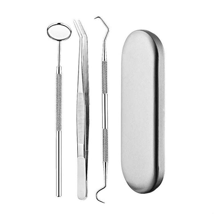 3 in 1 Silver Box Stainless Steel Dental Tools Dental Care Tartar Tool Dentist Tool Set