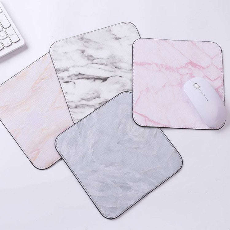 Office Desk Mat Marble Pattern Desk Organizer School Supplies Mouse Desk Tools(Beige)