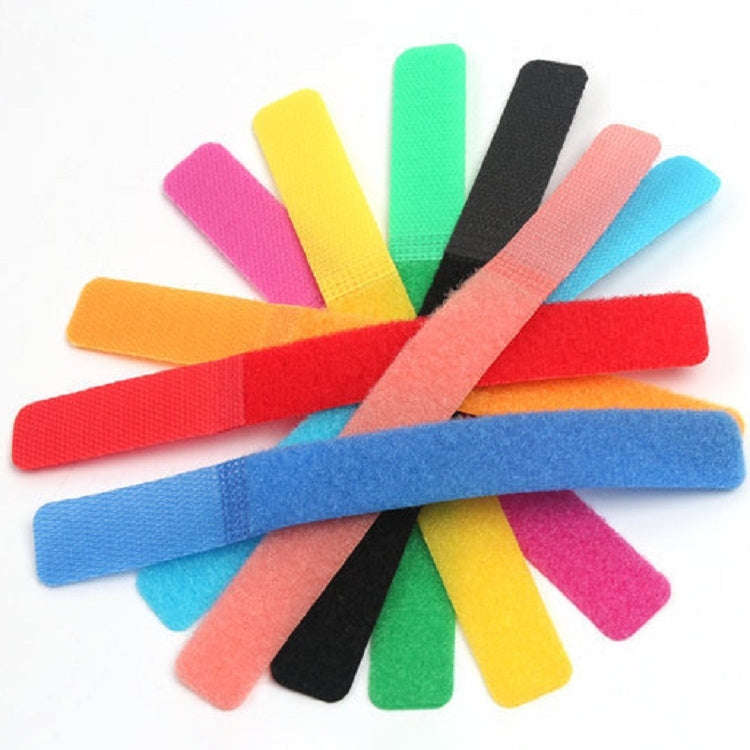 10 PCS Candy-colored Power Cord Hook and Loop Fastener Strip, Random Color Delivery, Size:180 x 20mm