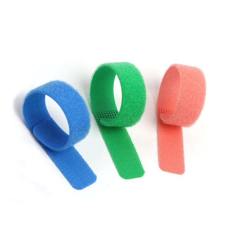 10 PCS Candy-colored Power Cord Hook and Loop Fastener Strip, Random Color Delivery, Size:180 x 20mm