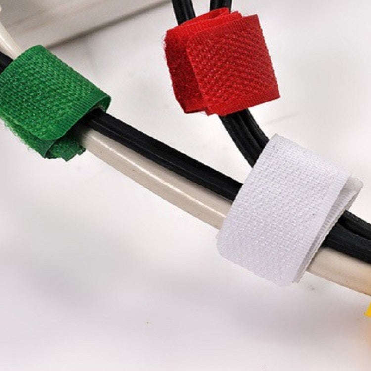 10 PCS Candy-colored Power Cord Hook and Loop Fastener Strip, Random Color Delivery, Size:180 x 20mm